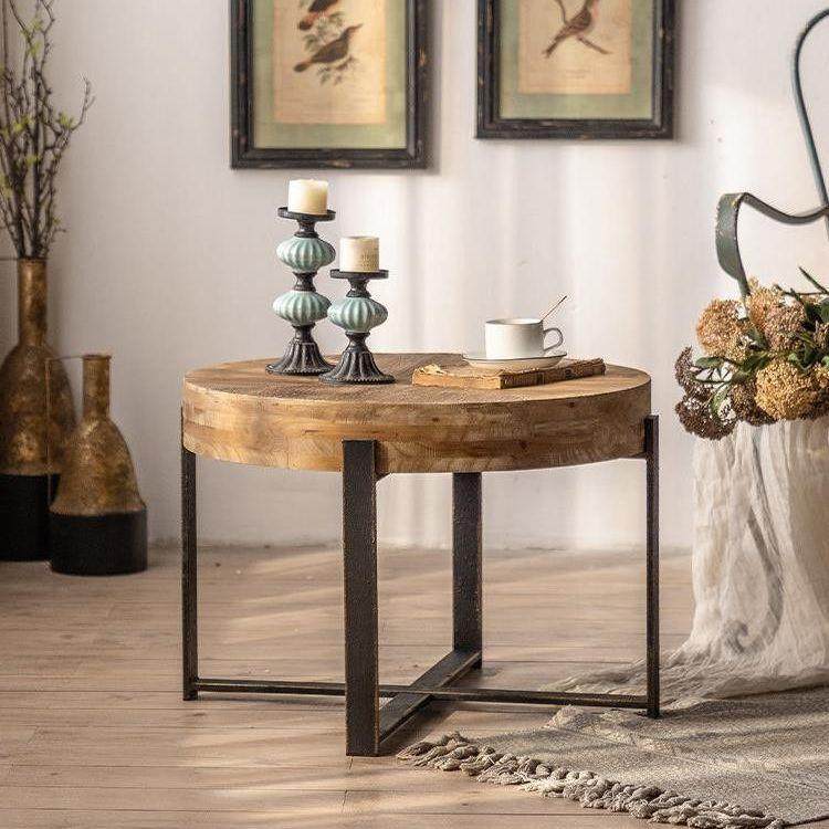 小圆桌实木轻奢边几沙边角几美约式民宿圆形洽谈发桌简做旧ZJTY-1,基础建材,脚轮/万向轮,淘宝优惠券,粉丝福利购,淘宝优惠卷