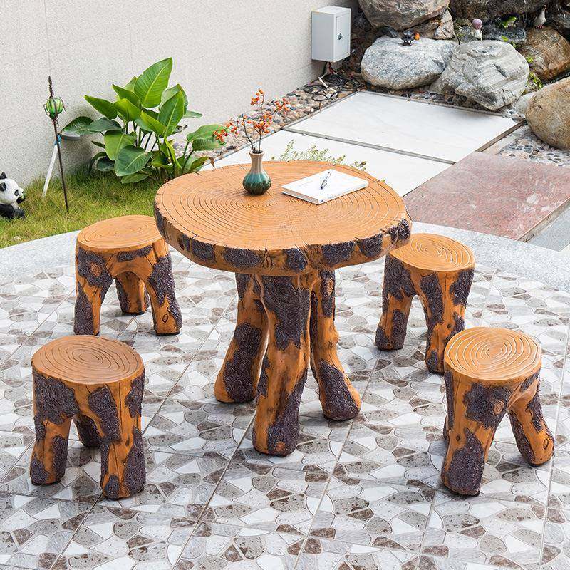 新款外仿实庭院桌墅椅户外露天阳台小圆户GCI桌木室外别公园休闲,家居饰品,流水摆件,淘宝优惠券,粉丝福利购,淘宝优惠卷