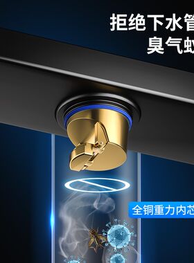 黑色长方形地漏淋浴条形加长304不锈钢防臭卫生间浴室挡水条