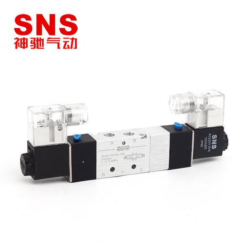 SNS神驰三位五通电磁阀4V130 4V230-08C 4V330C-10 4V430-15C E P