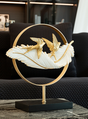 福燕招财摆件轻奢高档客厅玄关电视柜酒柜装饰Q办公室乔迁新居礼