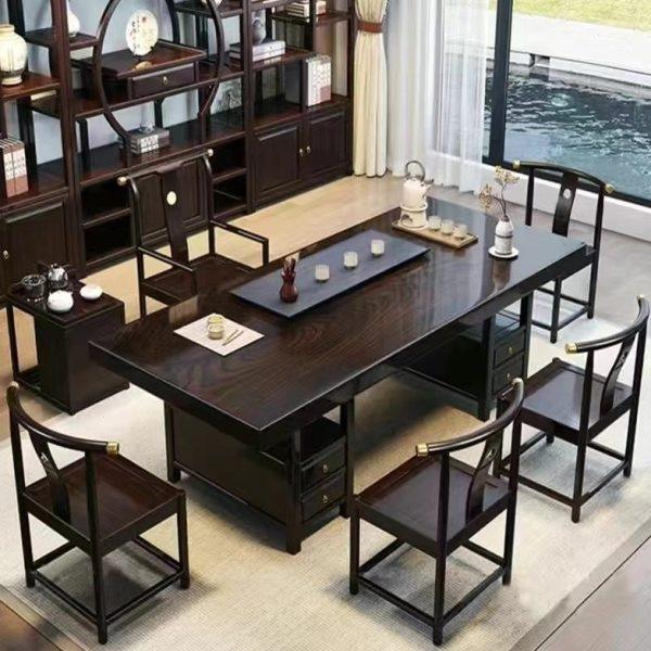 端大板实木茶桌茶台新中式茶桌椅组合紫檀色茶桌一体一整套喝茶,商业/办公家具,茶台/茶桌,淘宝优惠券,粉丝福利购,淘宝优惠卷