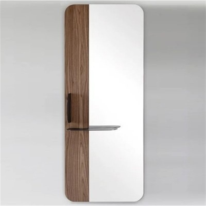 北欧烤漆书架实木书柜异形壁挂柜A现代简约胡桃木色装饰置物架整