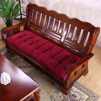 加厚毛绒条纹沙发垫红实木椅子单座三人坐位长条防滑椅垫子可定做,居家布艺,沙发垫,淘宝优惠券,粉丝福利购,淘宝优惠卷