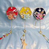 喜字迷你小团扇红色新娘新中式 巴掌扇秀禾晨袍古风扇手持拍照道具