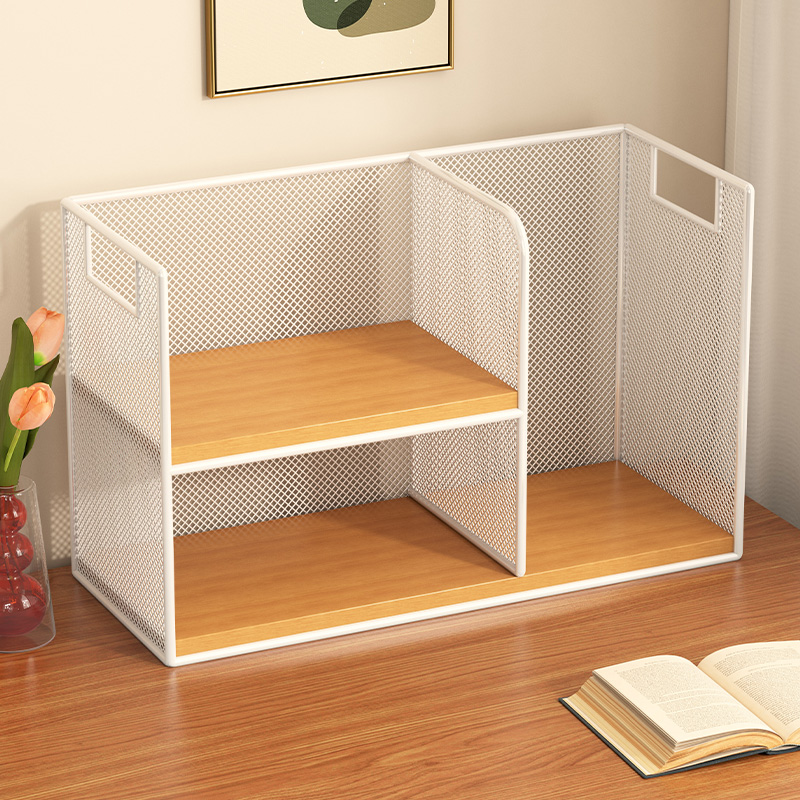 桌面书架整理g架书桌收纳神器家用简易书柜办公室桌上多层书本放