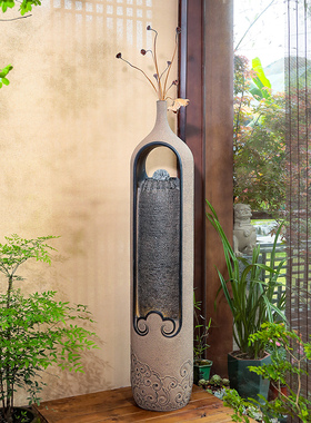 室内落地流水摆件新中式客厅装饰喷泉H招财循环水景观新居乔迁礼