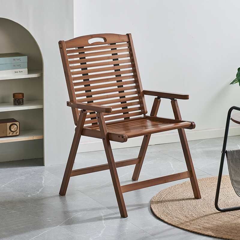 新款可折叠靠f背椅子家用躺椅阳台休闲竹凉椅户外便携式凳子露营