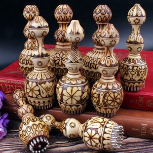 新疆手工梨木馕针制馕工具钢针馕戳子原木烙画打馕饼面点扎花工具