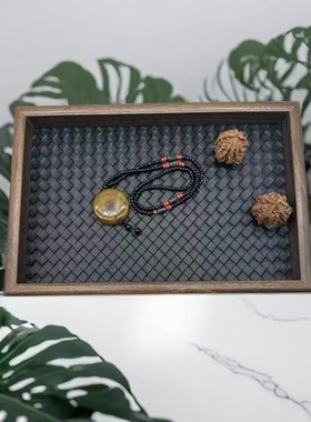 轻奢家居托盘,高档真r皮底托盘,客厅桌面托盘,高档时尚托盘