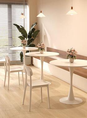 郁用套桌椅装金香餐桌奶茶店家餐桌椅简约圆桌洽谈桌等位桌94851