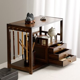 案头柜架 云栖置物架 楠竹搁架笔架E笔挂收纳 榫卯结构多宝阁书架