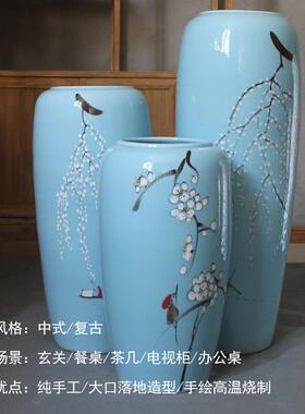 落花瓶陶瓷大号瓷器瓶创中意现代式客厅LUW家地居电视瓷柜装饰品