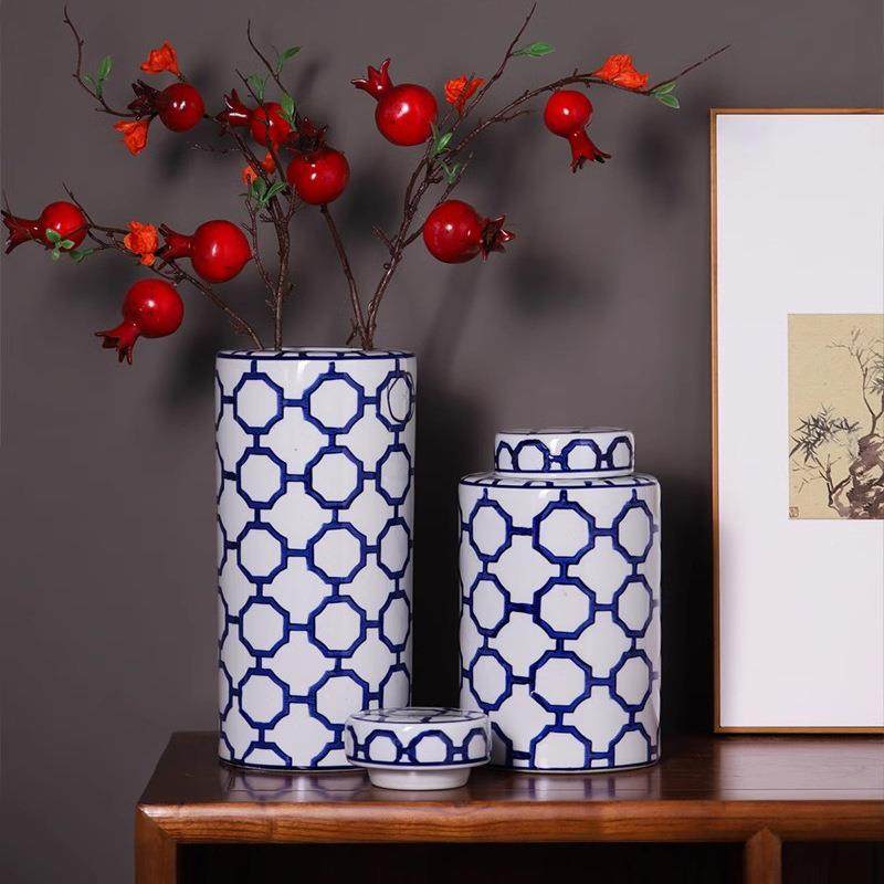 瓷中式创意装复古储物罐青花陶瓷花瓶FPI客厅插花新饰居家摆件,橡塑材料及制品,工业陶瓷,淘宝优惠券,粉丝福利购,淘宝优惠卷
