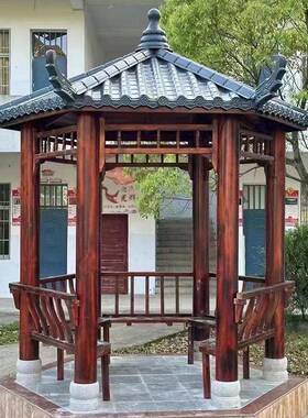 凉亭户外庭院亭实木33987子碳化防腐木花园别墅小院子亭用家室外