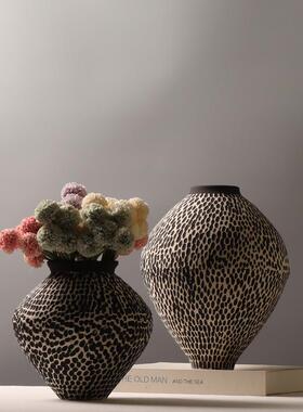 约现简创意陶瓷花瓶拼色手绘民宿复古装代饰品博架KNY古摆件中古