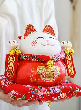 瓷钱招财猫存罐摆件开业大中小号陶储蓄罐店铺NJL家居品摇手猫礼