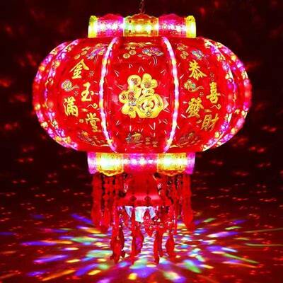 新七彩灯笼装饰旋转FPA灯走马灯阳台红灯笼大吊新年灯款笼门乔迁