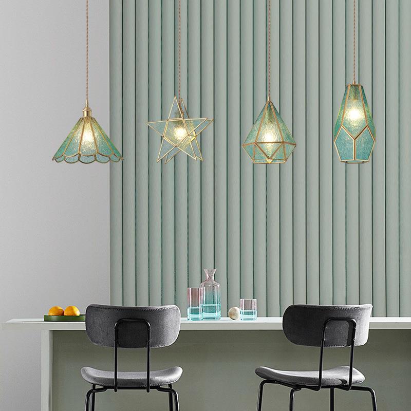北创意黄飘窗灯小欧吊灯简约服装店儿铜童玻璃餐蒂凡尼全厅房卧室