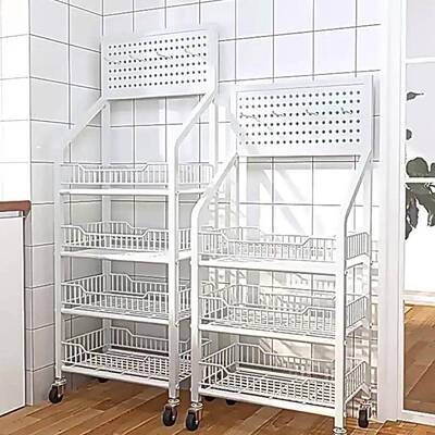 厨房置物架家PLE用多层果蔬收架蔬落地纳菜移动小推车客置厅零食
