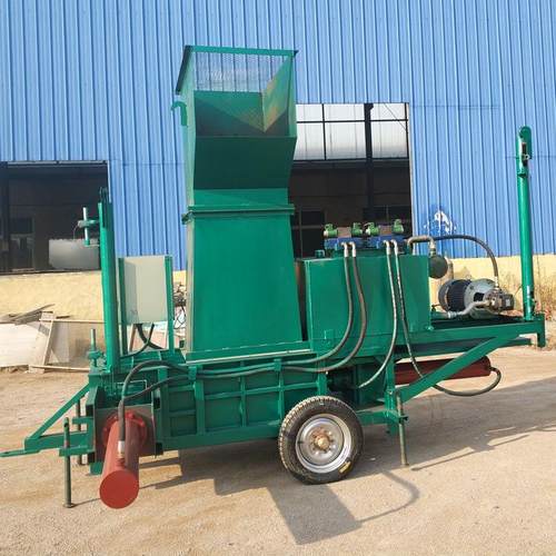 三缸蒜皮打包装袋机 牧草稻草粉碎打包设备 好操作的牧草打包机