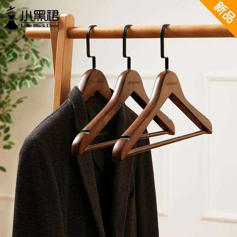 9WOR家用实木衣架宽肩无痕衣服皮草西服大衣加粗加厚挂衣架子木头