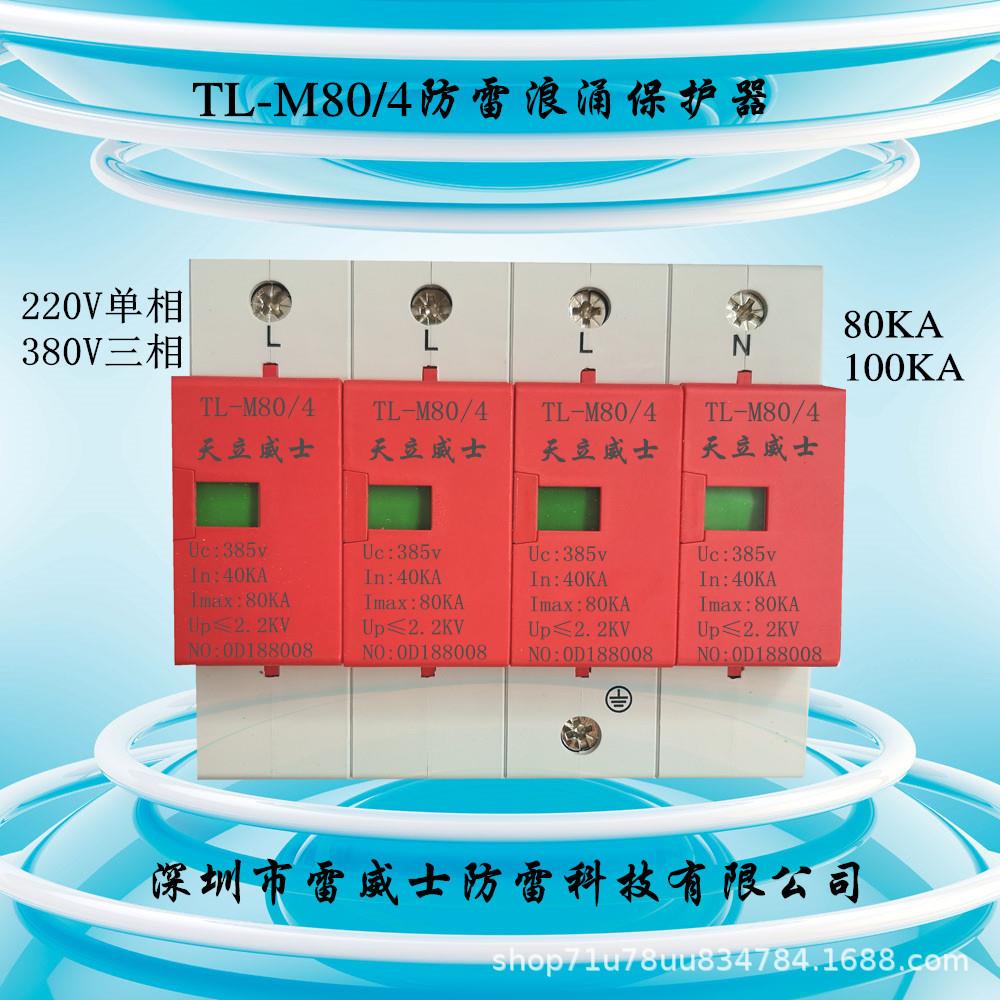 单相电源防雷模块 220V浪涌防雷器单相电源避雷模块B级40KA80K100