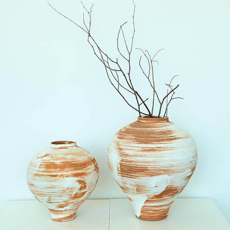 复古粗陶大花瓶侘寂日式家居装饰室内插干花器民宿陶瓷摆件软装品,橡塑材料及制品,工业陶瓷,淘宝优惠券,粉丝福利购,淘宝优惠卷