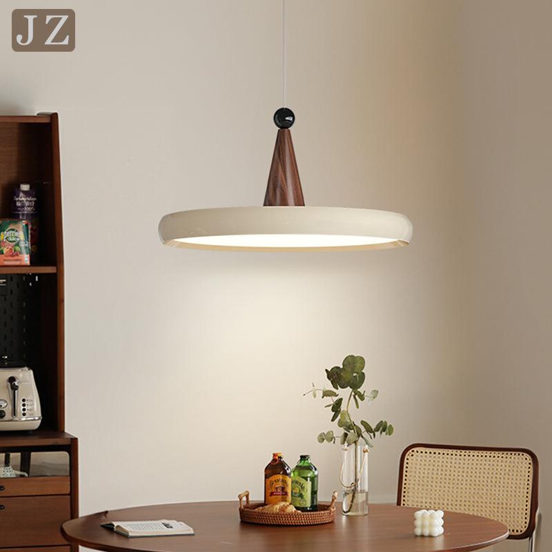 甜筒餐厅吊灯奶油风设计感全光谱饭厅灯简约温馨浪漫中古风飞碟灯