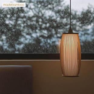 北欧玄关吧台 床头吊灯 民宿飘窗过道竹编灯 i日式 斯雨十竹家