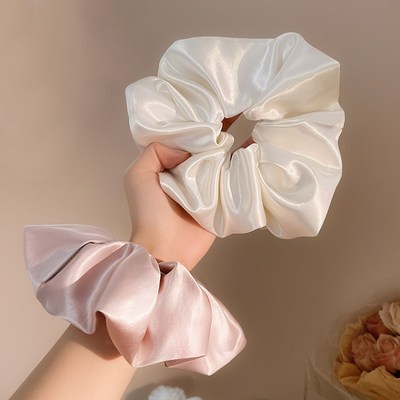 大肠发圈超大缎面高级感气质奶油风高品质18cm显U发量扎头花头绳