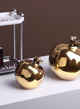 简约多福陶瓷石榴摆件客厅家居酒柜轻奢装N饰品工艺品电视柜摆设