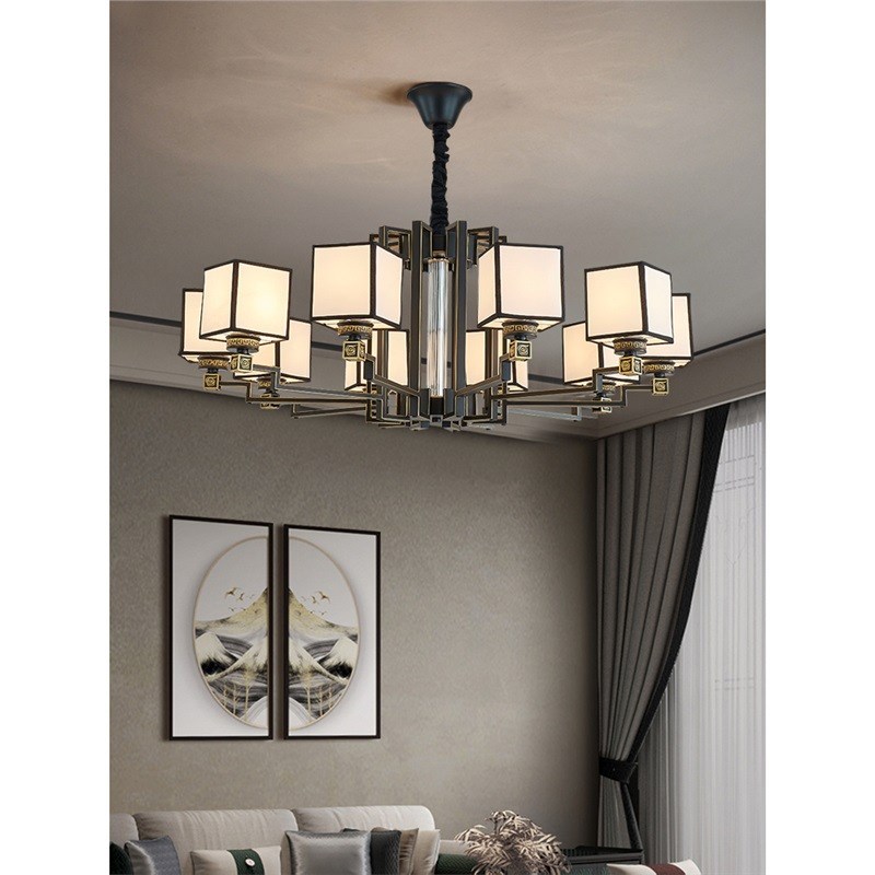 新中式客厅吊灯现代简约2023新款餐厅卧室茶室禅意中Z国风古灯具