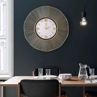 轻奢风装饰挂钟家用墙面挂表客厅创意表挂墙玄关时钟时尚石英壁钟