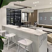 沙发后吧台桌家用厨房岩板中岛台餐桌一体吧台柜客餐厅隔断长条桌