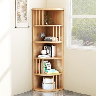 不占地方的实木书架转角柜拐角置物架多层收纳架客厅卧室三角柜子