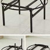 圆桌餐桌腿折叠架子酒店饭店桌脚金属加厚加固四方折叠腿圆形桌腿