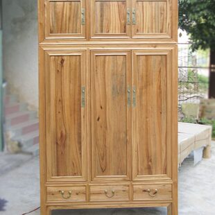 一文制木纯实木榫卯中式原木香樟木凹边顶箱大衣柜衣橱包邮