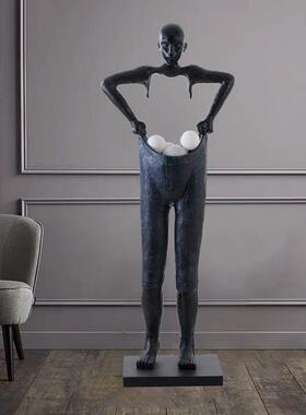 现代创人244物舞者术玻璃钢雕塑落地灯酒意店大堂售楼处摆别艺墅