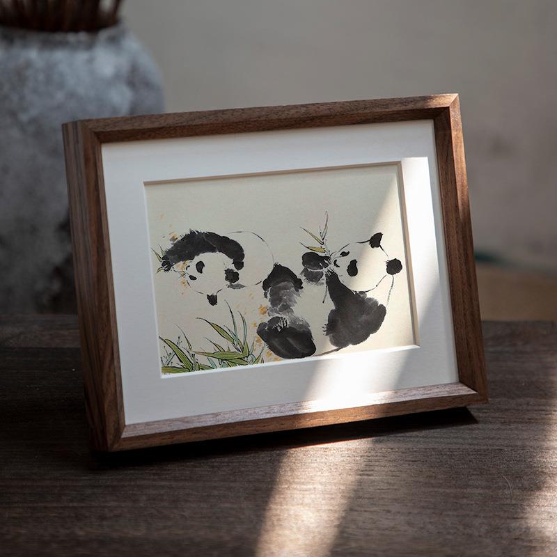 木榫卯黑桃相框照片实相摆台678寸新胡中式3013框画框挂墙