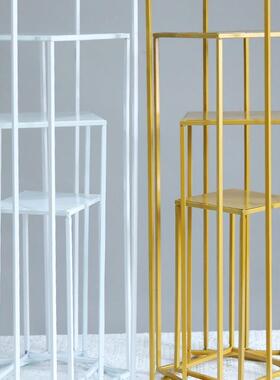 花架庆铁艺架子花柱花婚礼艺路引F9679JTM装婚饰布置金属框架展台