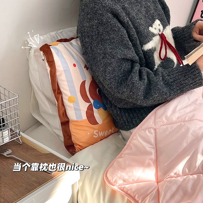 抱枕被子两用毯子二合一冬天加厚办公室午睡J枕头2024新款靠枕车