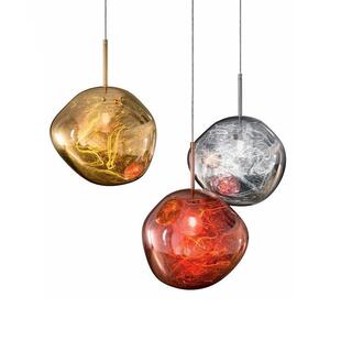 电镀玻璃创吊火灯三头花意现代简约吧台烟球北欧餐厅548山熔岩灯