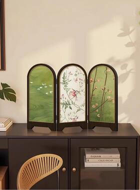 新中绿品色飞鸟屏风面F99STS7J摆件玄关桌柜茶桌家居装饰品客厅摆