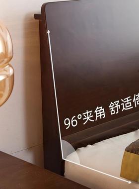 代简约实现木大床背民QAX宿公房寓家具双人木床硬靠单板实木床