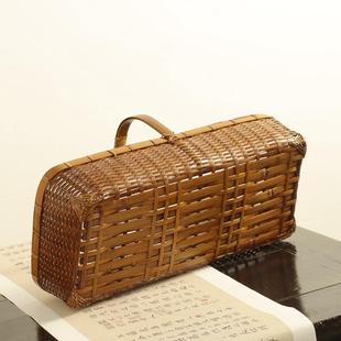 手工大漆竹zbb-2020编手提竹篮家杂用物收纳筐篮日式茶具收纳水果