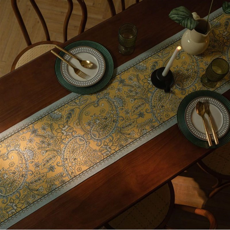 桌旗美式复古高级感餐桌布茶x几电视柜五斗柜茶台茶旗长条装饰盖