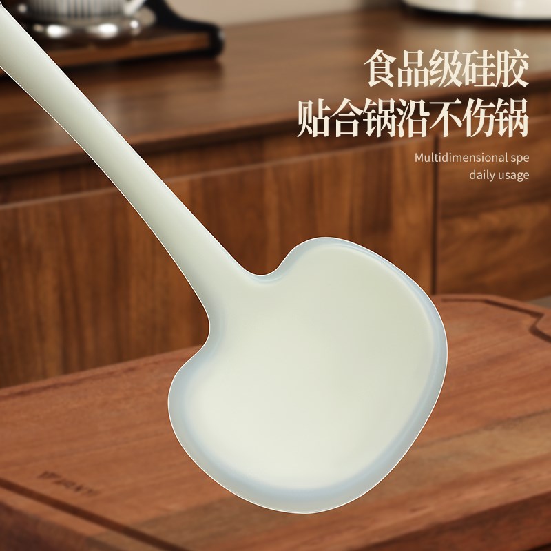 锅铲硅胶炒菜铲子l家用蘑菇铲食品级耐高温不粘锅专用小锅铲木柄