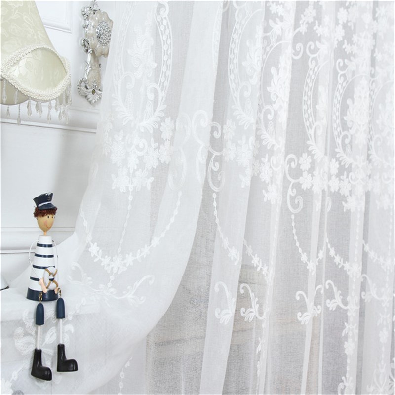 特价窗帘2021年新款q全遮阳成品欧式亚麻白色立体客厅阳台窗帘布