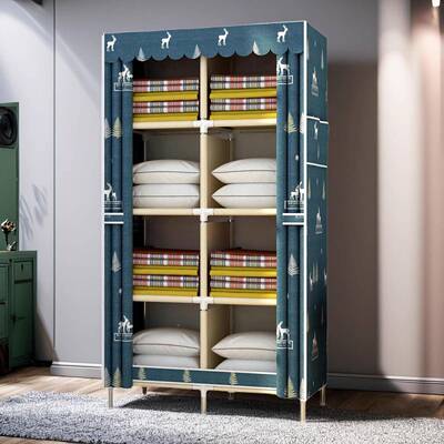 出租简易布NCU柜架家房用卧室衣橱儿童收纳简约现代钢管非衣实木